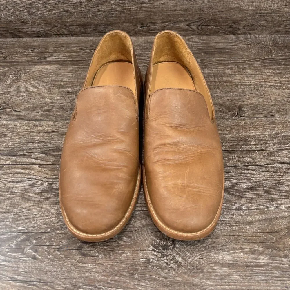 Tecovas Monterey Loafers Men's 10.5 D Brown Leather Handmade Slip On Dress Shoes